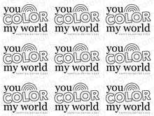 Load image into Gallery viewer, Color Printable Valentine - Rainbow