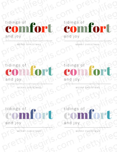 Comfort and Joy Printable Gift Tag