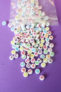 Color on White Letter Beads - Jewelry Kit Add-On