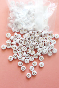 Gold on White Letter Beads - Jewelry Kit Add-On