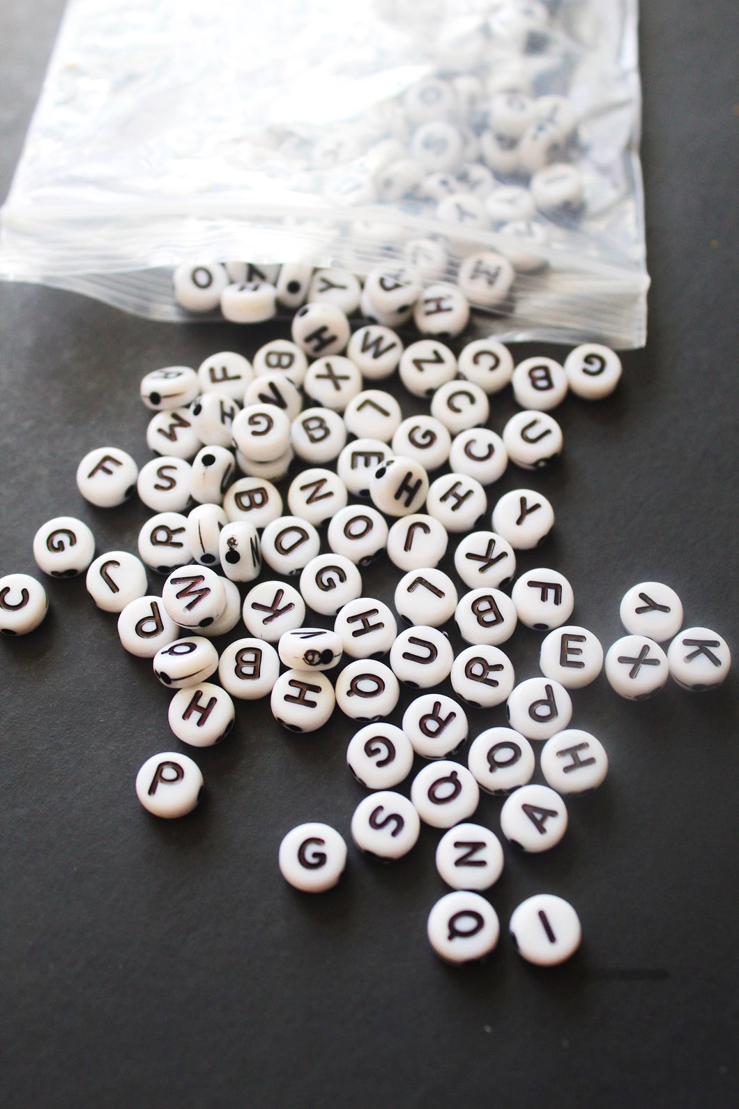 Black on White Letter Beads - Jewelry Kit Add-On