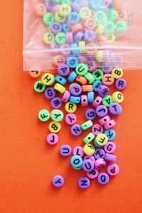 Black on Neon Letter Beads - Jewelry Kit Add-On