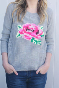 Cross Stitch Sweater Flower Pattern