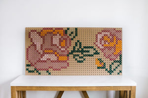 Cross Stitch Pegboard Wall Hanging Flower Pattern